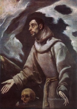  Francisco Lienzo - El éxtasis de San Francisco 1580 Manierismo Renacimiento español El Greco